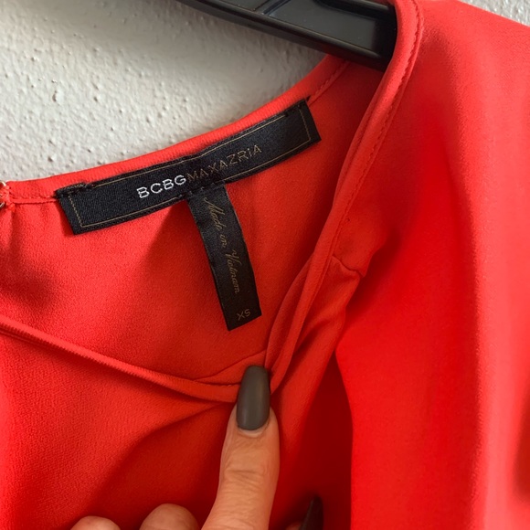 BCBG flutter sleeve coral dress XS - Picture 2 of 4
